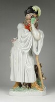 1R669 Herendi búsuló pipázó juhász porcelán figura 29 cm