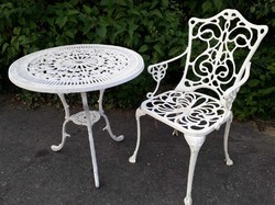 Garden chair, table / aluminum.