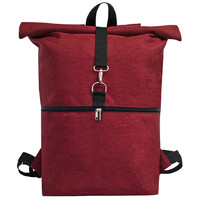 Water- and abrasion-resistant large red roll top backpack