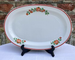 Lubiana - Lengyel sárga virágos ovális porcelán kínáló tál - pecsenyés - húsos tál