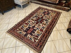 Nomadic Iranian sumakh kilim carpet with animal figures 113x205