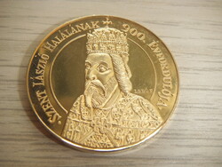 900th anniversary of the death of Saint Laszlo gold-plated commemorative medal 31.12 Gr 42 mm