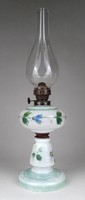 1R664 antique colored hand painted blown glass kerosene lamp 38.5 Cm