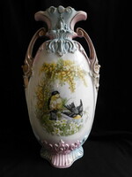 Victoria austrian monarchy era decorative vase with bird decor 33 cm