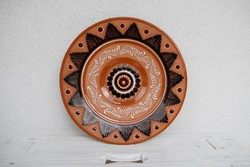 Gyönyörű nagyméretű fali tányér ajándék kis tálkával
