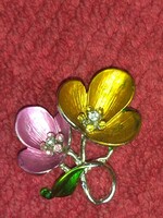 1 darab régi bross kitűző Ékszer 1960as évekből gyönyörű virág kövekkel