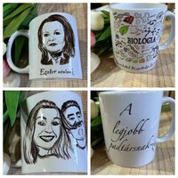 Cartoon mug for teachers, as a farewell gift, at graduation, personal, unique, funny and useful