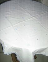 Tablecloth trimmed with a charming leaf pattern madeira ribbon