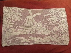 Old lace with landscape and mill