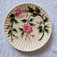 Znaim antik majolika rózsás tányér - 2.