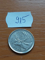 Canada 25 cents 2015 ii. Queen Elizabeth, reindeer (caribou) 915