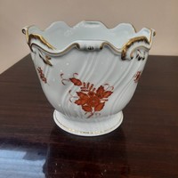 Herend Apponyi orange patterned baroque porcelain bowl