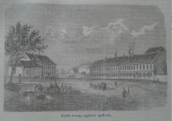 D203422 p241 GYŐR -Evangélikus egyházi épületek- eredeti  fametszet egy 1866-os újságból