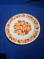 Birds, bird pattern plate, wall plate, red and orange plain porcelain