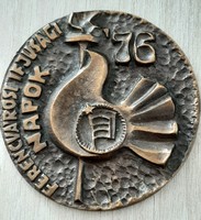 Ferencvárosi Ifjúsági Napok 1976 bronz emlékérem , plakett  6,8 cm