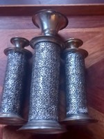 3 silver-plated candle holders (morocco)