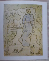 Print by József Rippl-róna: Walking Woman (1895)