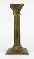 1R743 old copper Corinthian candlestick 19 cm