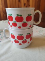 Porcelain mug with fruit pattern