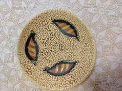 B.Várdeák Ildikó kerámia tál, Retro zsugormázas tál, dísztál