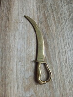 Kard formájú régi réz papírvágó kés (13 cm)