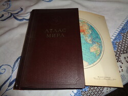 World atlas in Russian, good condition, 1955.