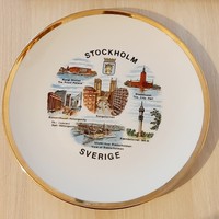 STOCKHOLM nevezetességei retro souvenir porcelán fali tányér  24,5 cm