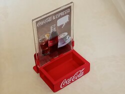 Coca Cola asztali hirdető kínáló tábla vendéglátó kávézó retro 10x10x17 cm fém