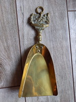 Masszív régi réz kandalló lapát (25x10,3 cm)