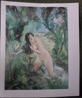 István Csók print: bathing woman (zsuzsánna, 1920–28)