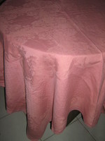 Beautiful mauve damask tablecloth with baroque rose pattern