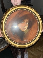Kárpáti Éva festmény - A kalapos nő