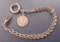 Zsebóralánc  30 cm antik db . Alpakka . 10mm átmérő.