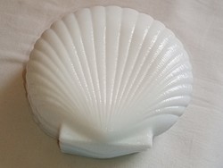 Üveg tányér desszert party tálka kagyló formájú ARCOROC Francia 14cm 6db egyben retro