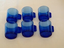 Üveg kávéscsésze kék kobaltkék csésze 56x58mm 6db egyben