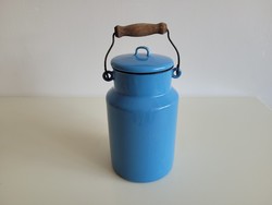 Kék babakék 2 literes régi zománcozott tejeskanna baby blue zománcos kanna 2 L