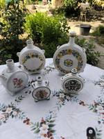 Népi mintás porcelán dísz kulacs, falidísz  5 db  eladó!