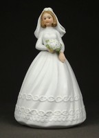 1R624 Lefton biszkvit porcelán menyasszony zenélő szerkezetes figura 18 cm - Mendelssohn