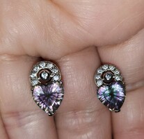 Multicolor mystik quarz  drágaköves   sterling ezüst /925/  füli -új