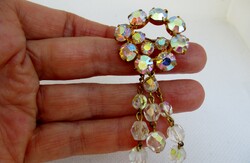 Nagyon szép antik bross csillogó cseh kristályokkal