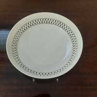 Fehér Herendi porcelán áttört kínáló tál, gyümölcs tál