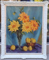 Bayor Ágost (1892-1958) : Csendélet,1949.,  80x60 cm.