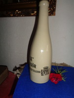 Hollóházi Porcelain, Vintage Beer Bottle with Round Seal