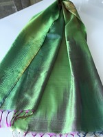Handwoven Indian Silk Shawl with Beautiful Colors, 180 x 52 cm