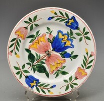 19.szd-i  falitányér, MISKOLCZ jelzéssel. kézzel festett, 18,5 cm