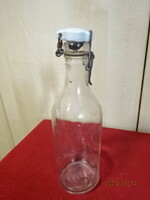 Antik fehér üvegű csatos üveg, 0,5 literes. Jókai.