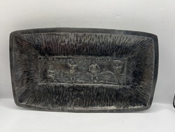 Rézötvözet tálca, vintage, 29 x 17 cm-es nagyságú. 5598