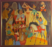 Kránitz Margit (1928-2001) : Cirkuszban (Artisták)