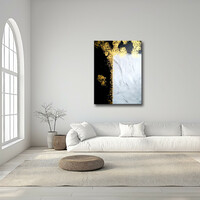 Vörös Edit - Gold Black Abstract 120x90cm