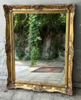 Restaurált fali tükör díszes keretben 130 x 105 cm